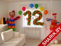 клоуны, цифры, арка из гелиевых шаров на день рождения 12 лет